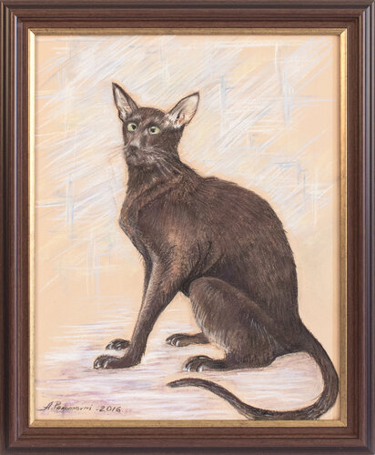 Oriental Cat by Anna Parhimovitš, Drawing for Sale on Select