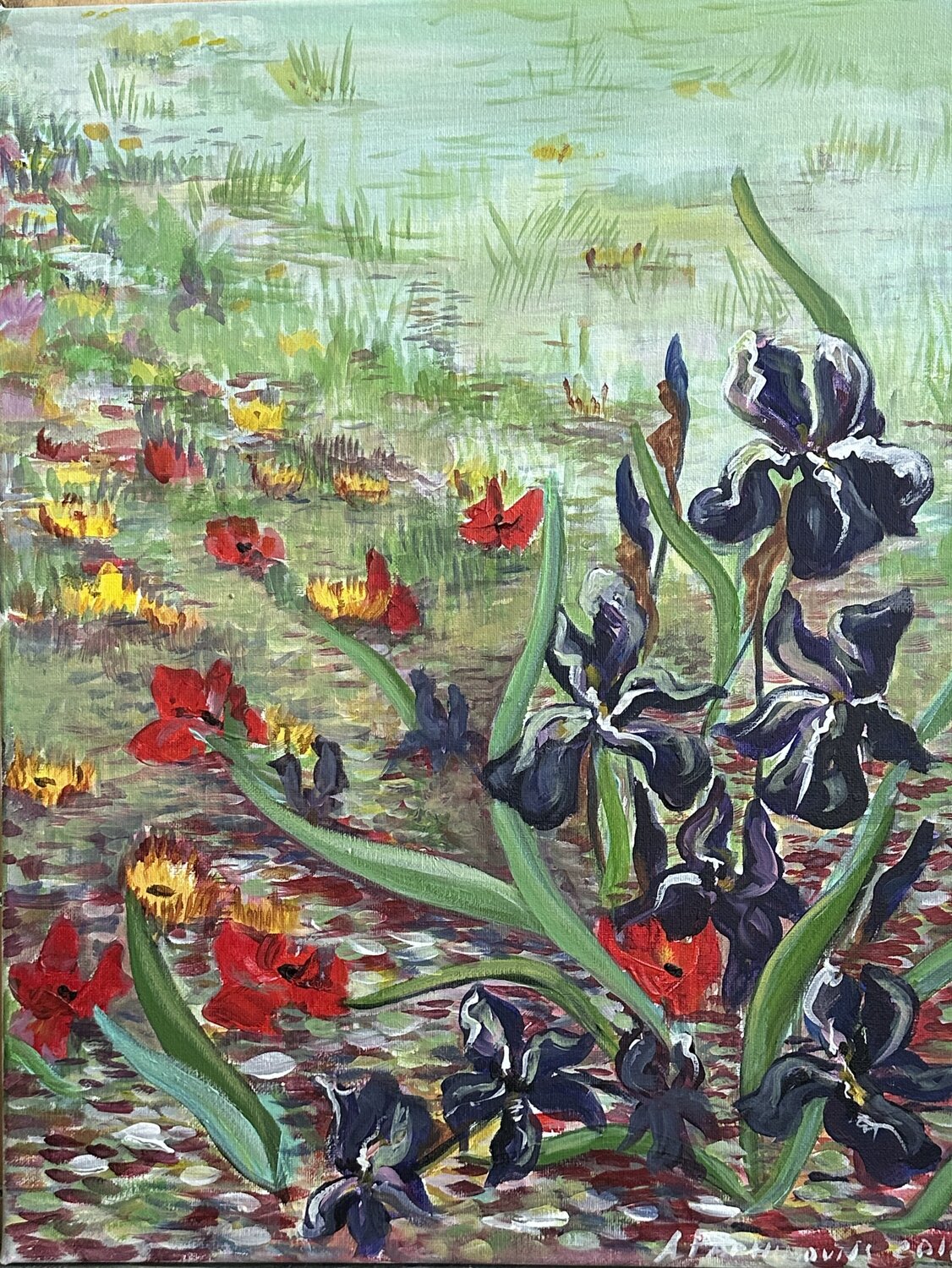 Irises Anna Parhimovitš Original painting for sale