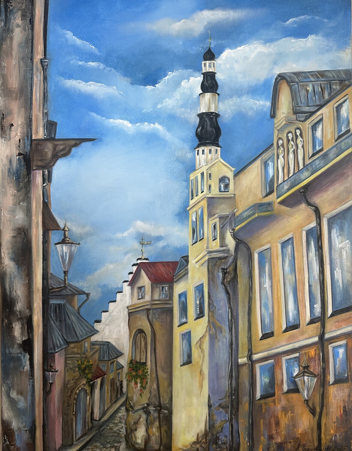 Tallinn Between the Lines Anna Parhimovitš Original painting for sale