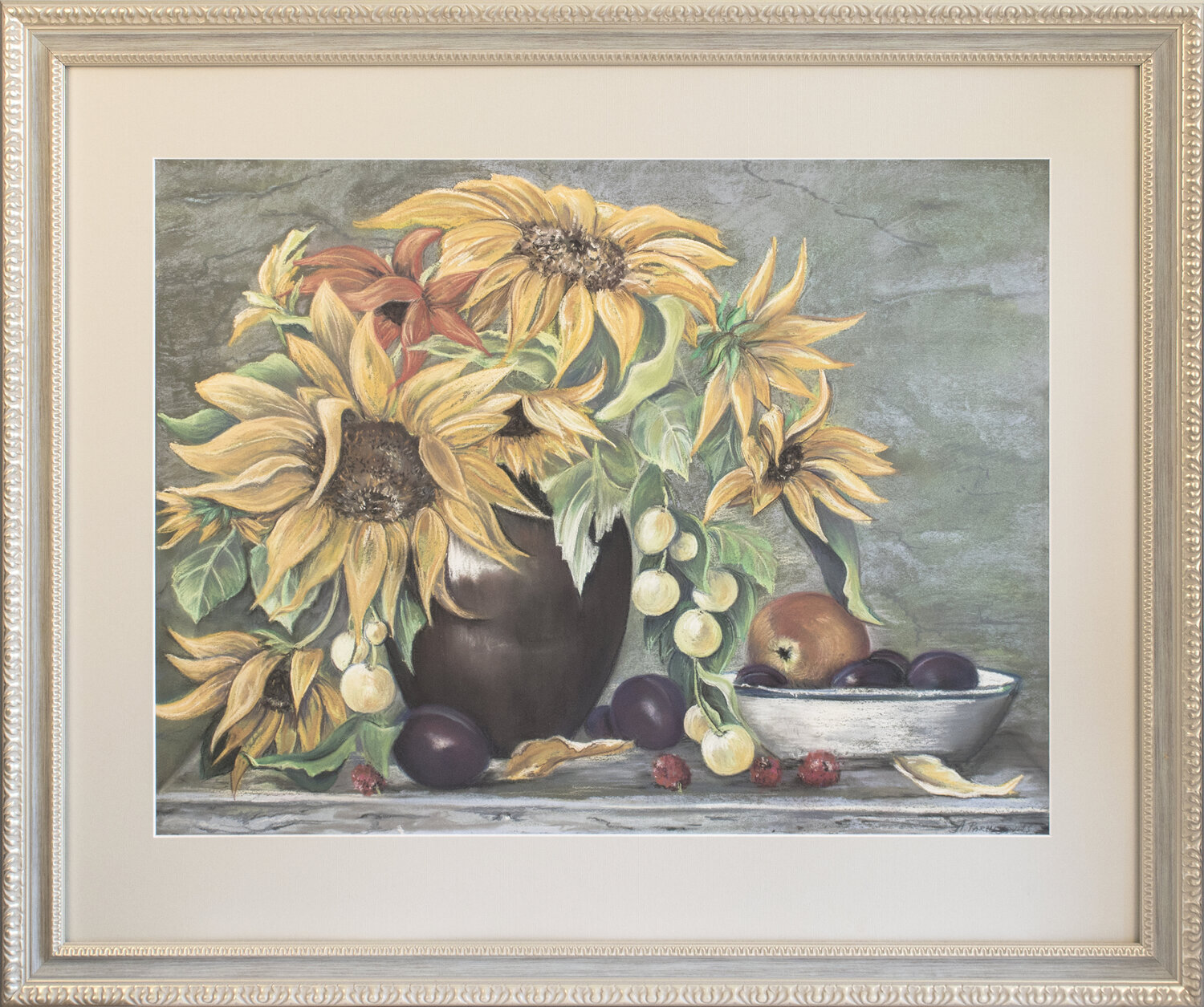 Sunflowers Anna Parhimovitš Drawing for sale