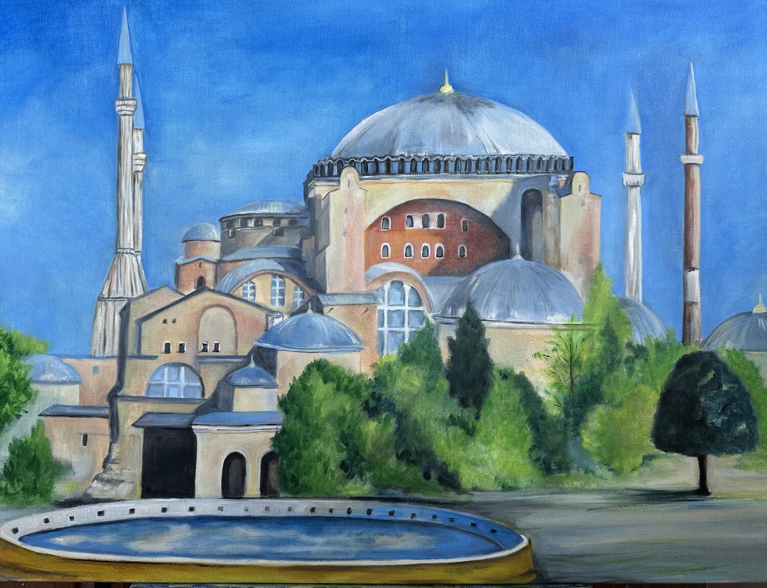 Light and Eternity: Hagia Sophia Anna Parhimovitš Original painting for sale