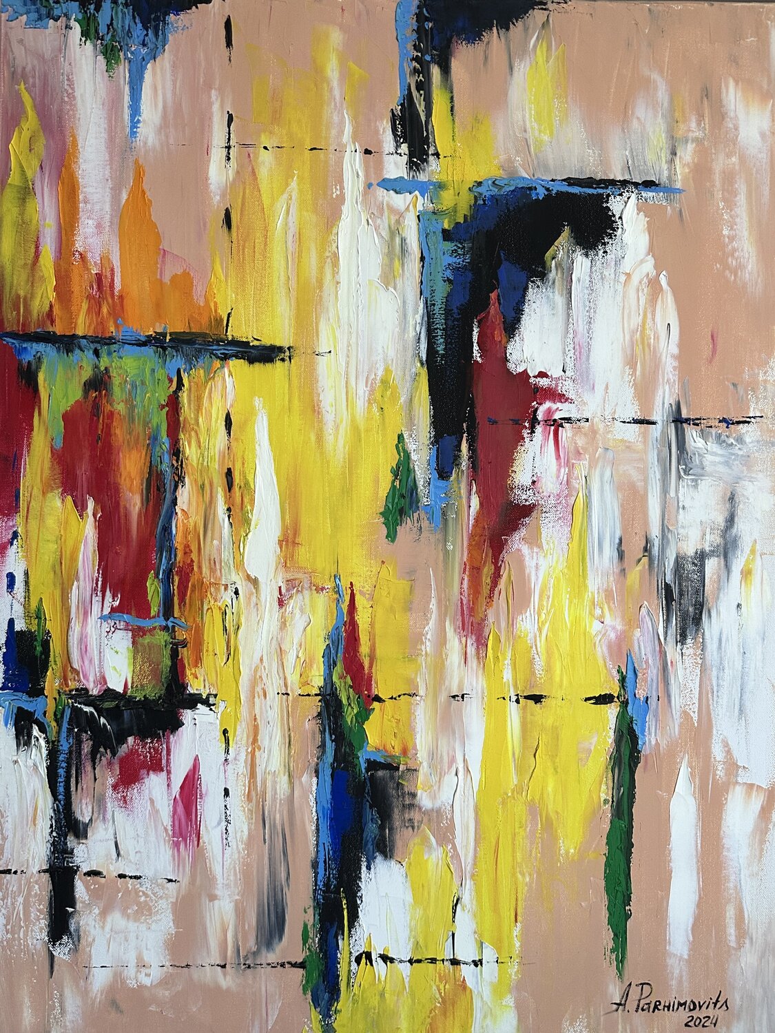 Emotion and Rhythm of the City Anna Parhimovitš Original painting for sale