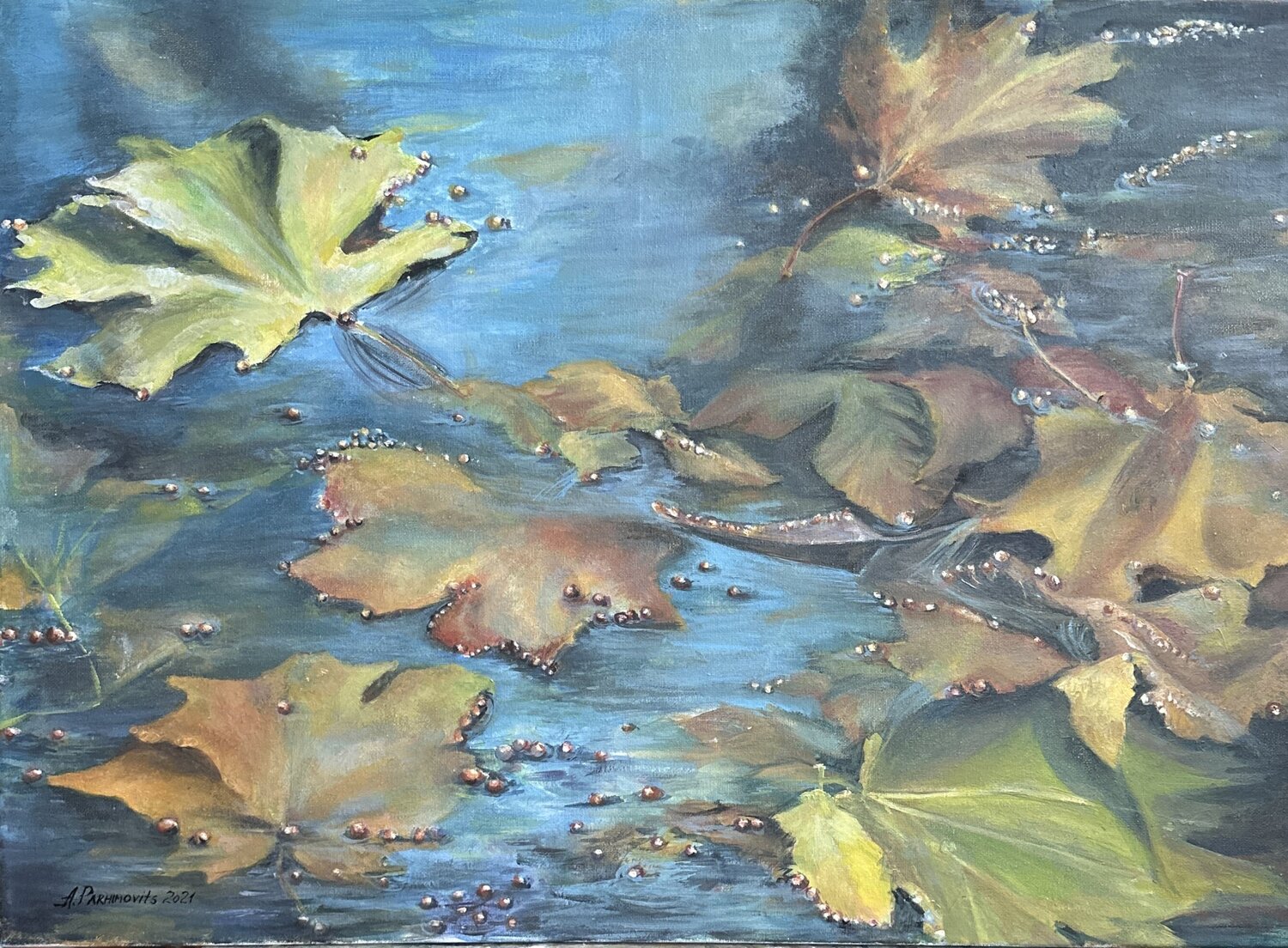 Leaves Anna Parhimovitš Original painting for sale