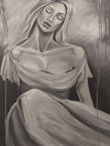 Silberne Stille by Karen Ly, Painting for Sale on Select