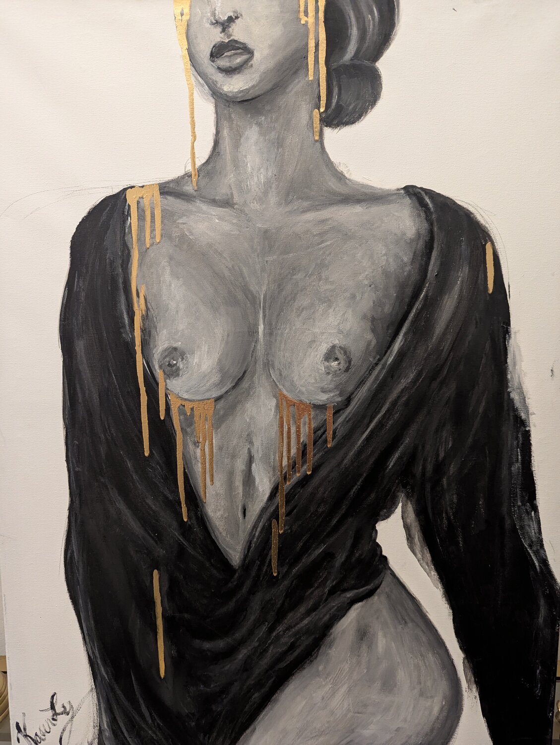 Larmes d'Or Karen Ly Original painting for sale