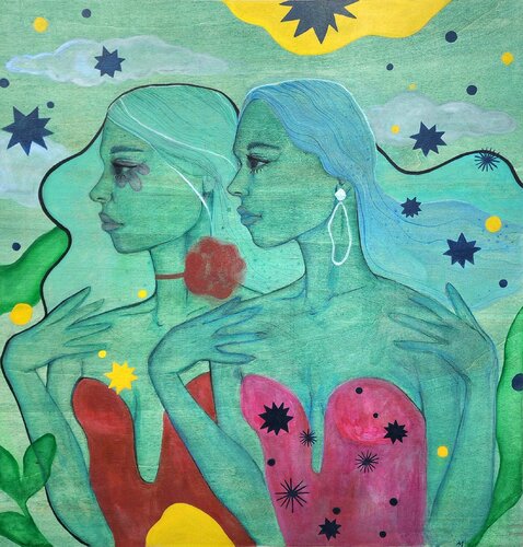 Sorelle Dell’ Anima - Soul Sisters by Anna Schwank, Painting for Sale on Select