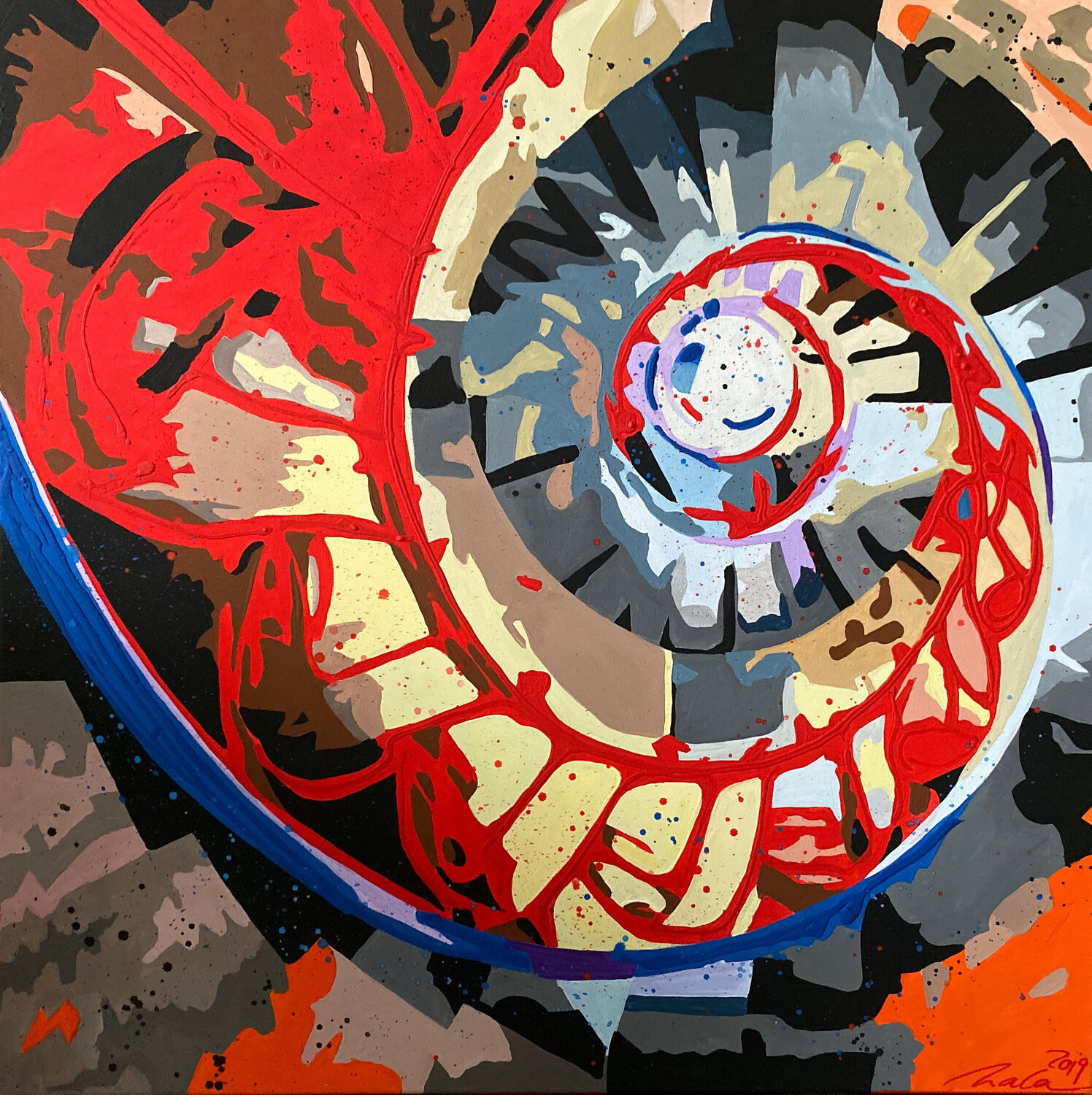 Weg nach unten Teil 12 (roter Drache) Nadine Giehl Original painting for sale