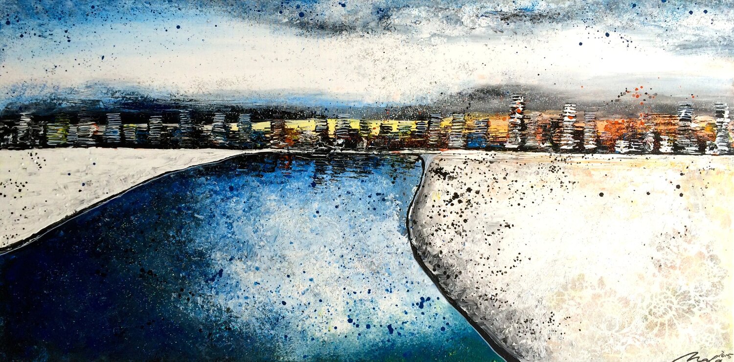 Skyline Iciness (Eiseskälte) Teil 2 Nadine Giehl Original painting for sale