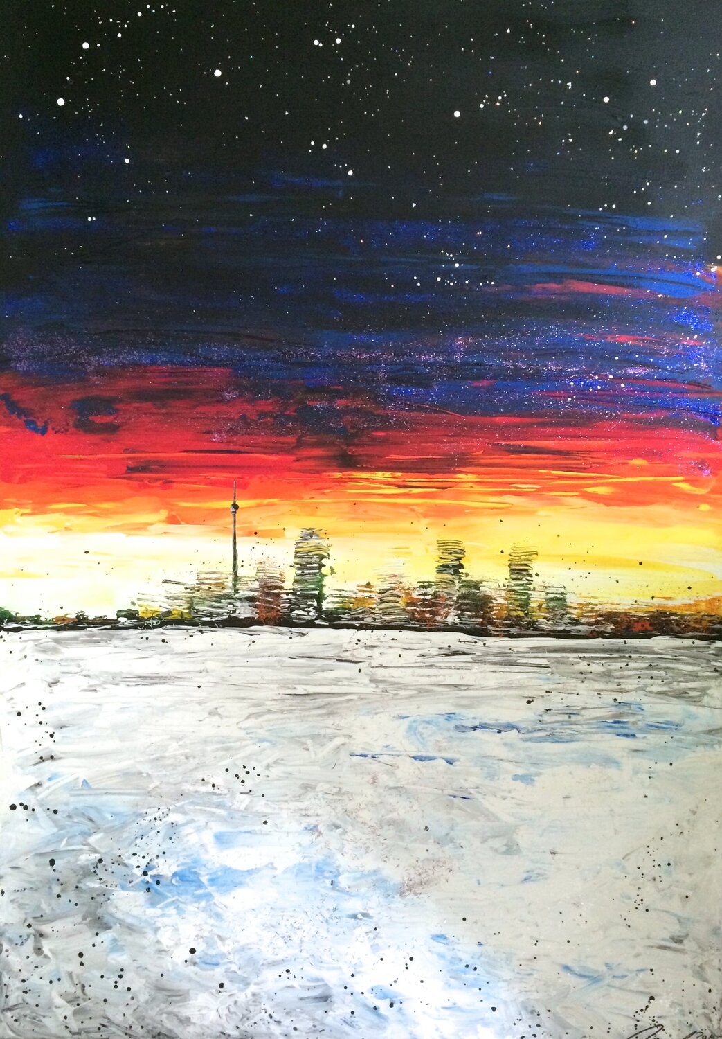 Skyline Iciness Teil 3 Nadine Giehl Original painting for sale