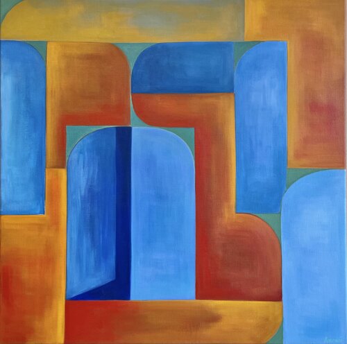 BLUE BEGINNINGS by Ahlam Amrani, Painting for Sale on Select