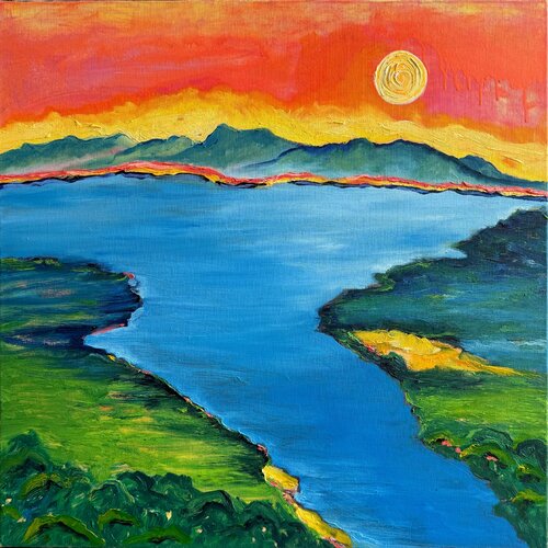 Mighty river by Olga Shangina, Painting for Sale on Select