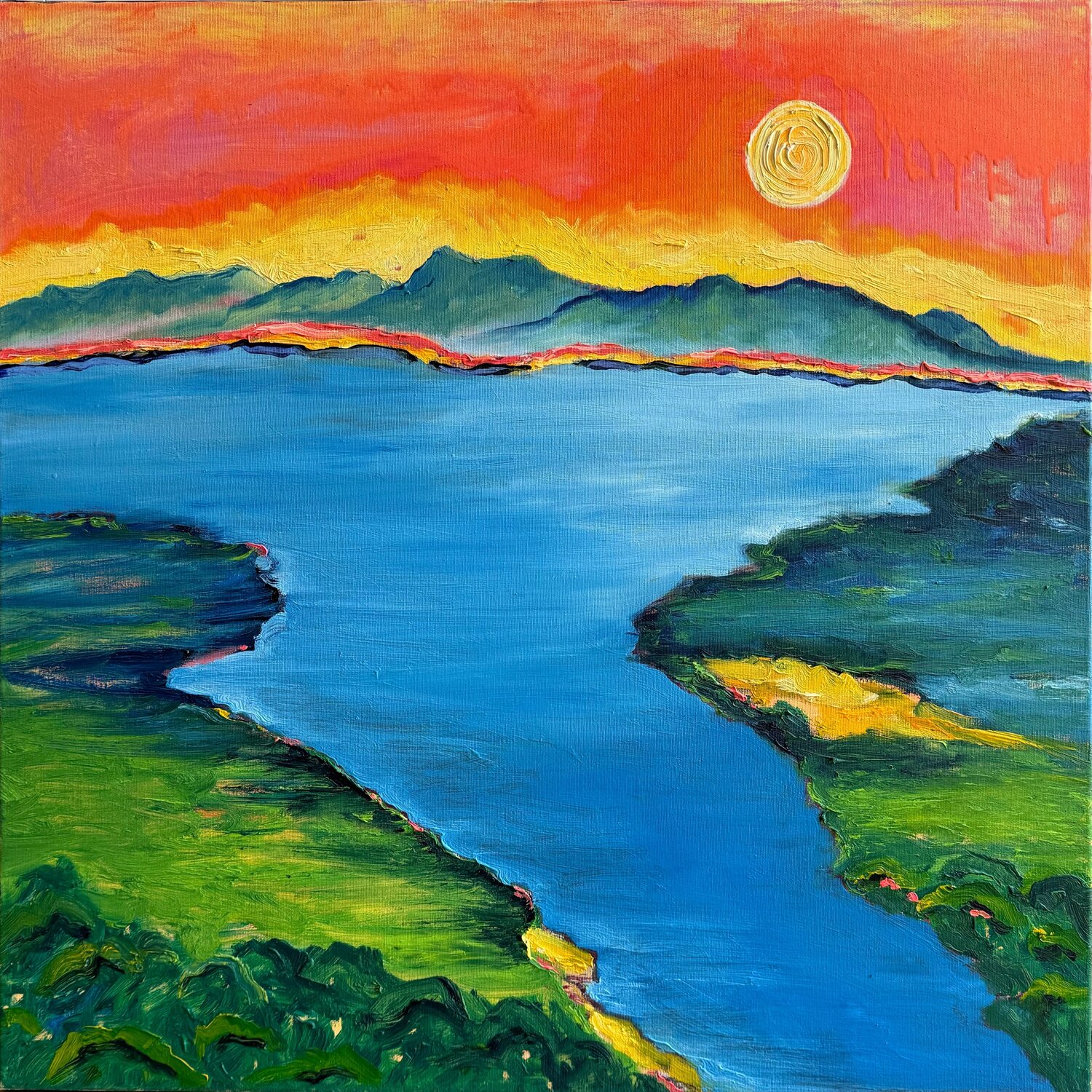 Mighty river Olga Shangina Original painting for sale