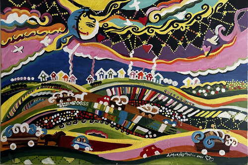 Farms by Maria Matic and Amarylismatic, Painting for Sale on Select