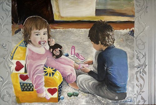 Socks and cold feet by Maria Matic and Amarylismatic, Painting for Sale on Select