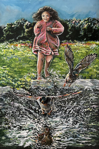 Who is faster? by Maria Matic and Amarylismatic, Painting for Sale on Select