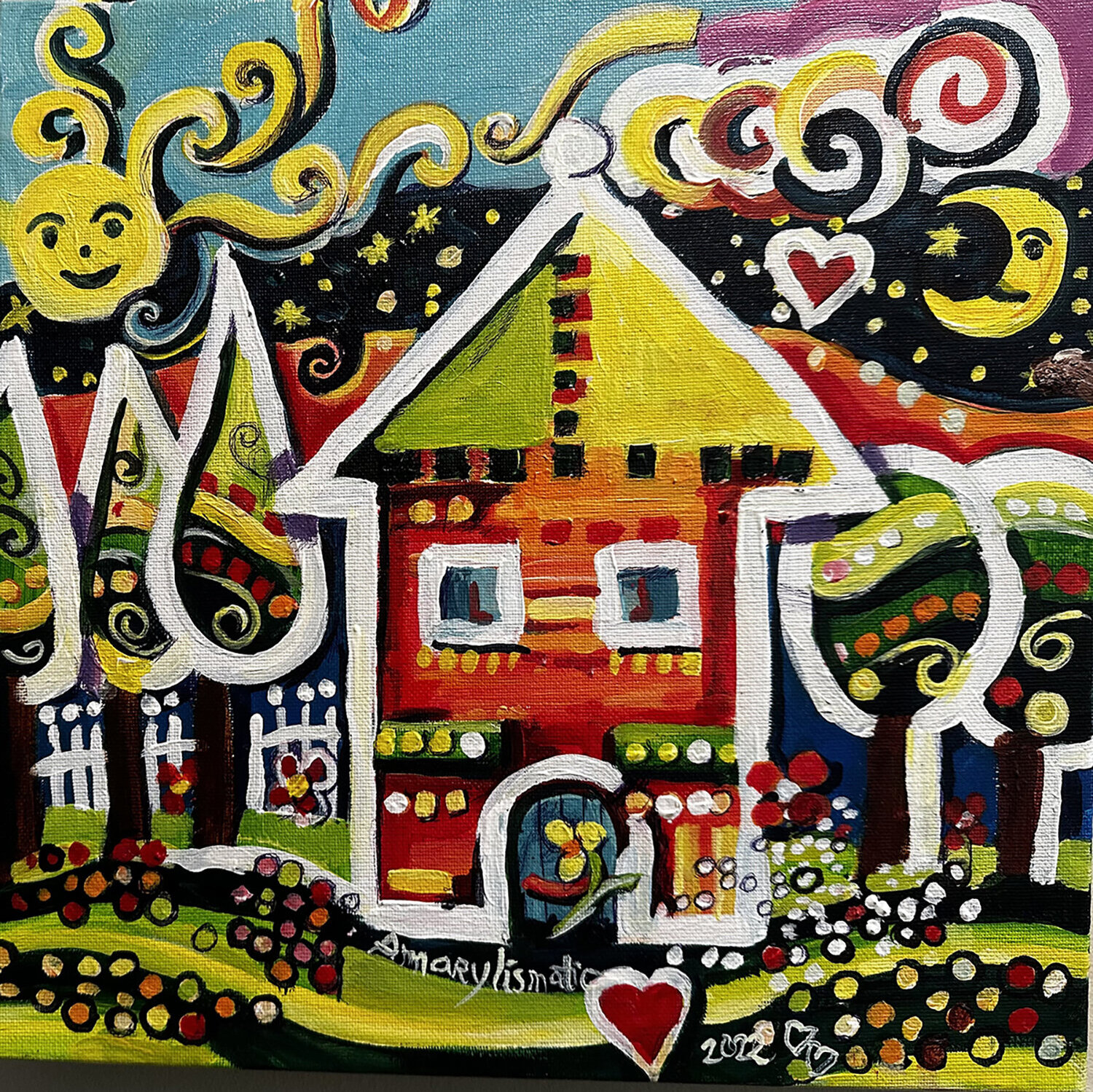 Sweet Home Maria Matic and Amarylismatic Original painting for sale