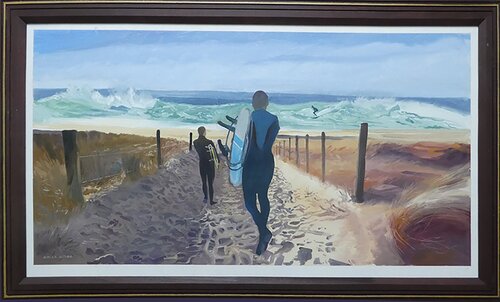 Heading for the surf by Gerald Miles, Painting for Sale on Select