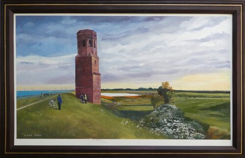 De Plompe Toren - Burgh Haamstede by Gerald Miles, Painting for Sale on Select
