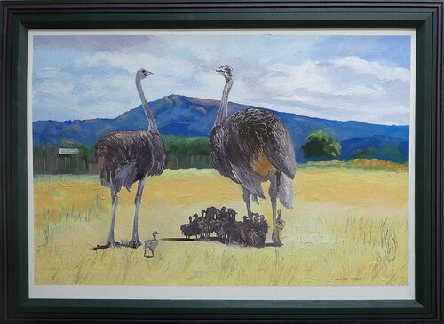 An Ostrich Creche by Gerald Miles, Painting for Sale on Select