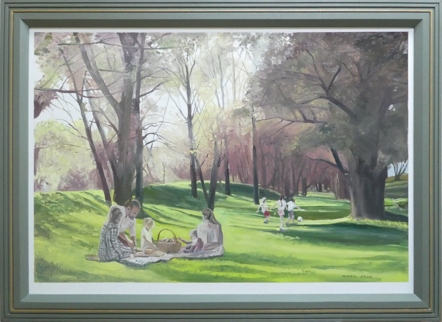 A Family Picnic Gerald Miles Original painting for sale