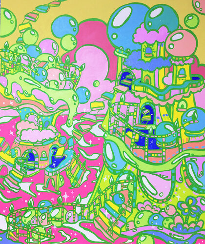 Flowing village ♥ by Jung Seung Yun, Painting for Sale on Select