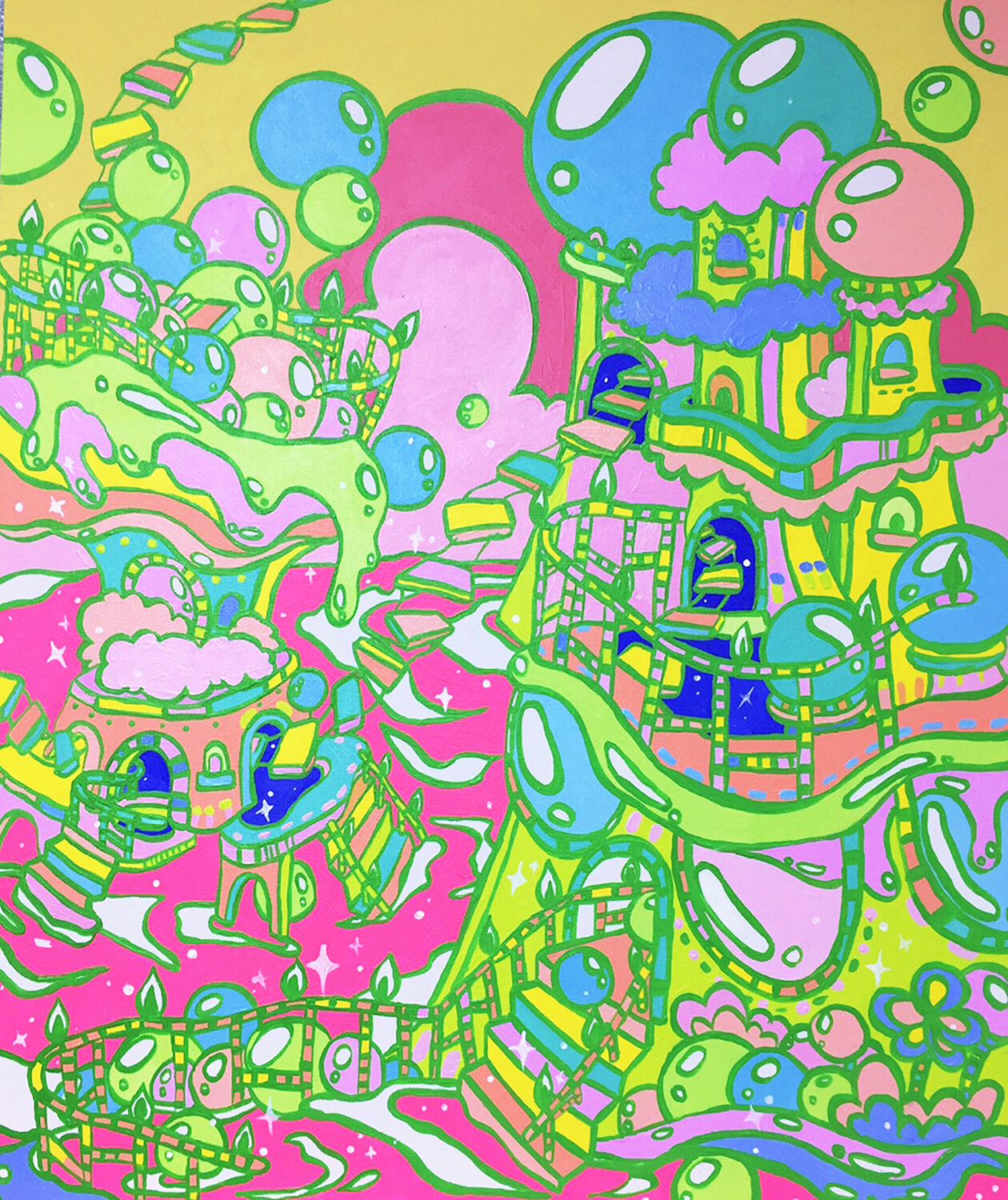 Flowing village ♥ Jung Seung Yun Original painting for sale
