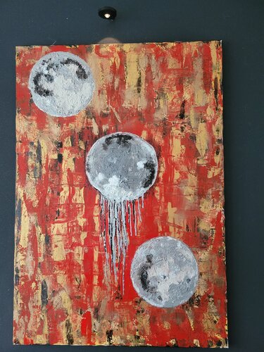 Les 3 Lunes by Myriam Guillemeau, Painting for Sale on Select