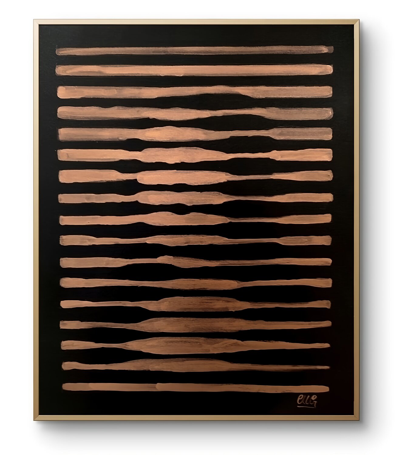 Gioconda Stripes Bronze walter geraci Original painting for sale