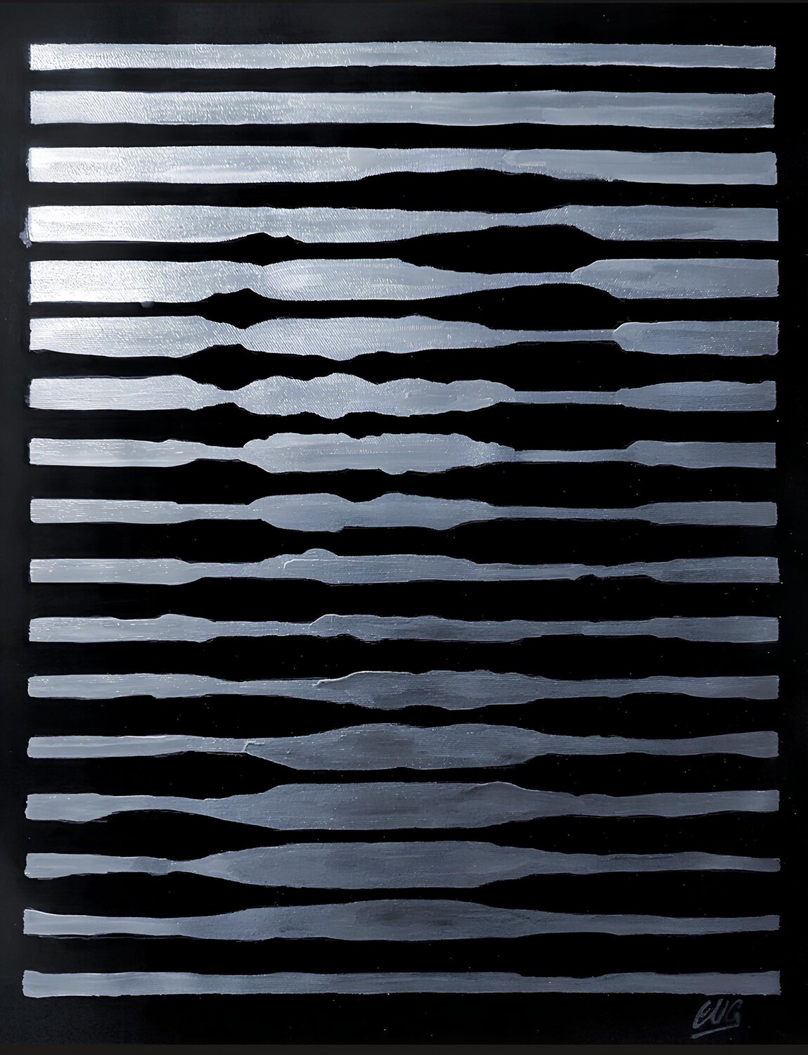 Gioconda Stripes Silver walter geraci Original painting for sale