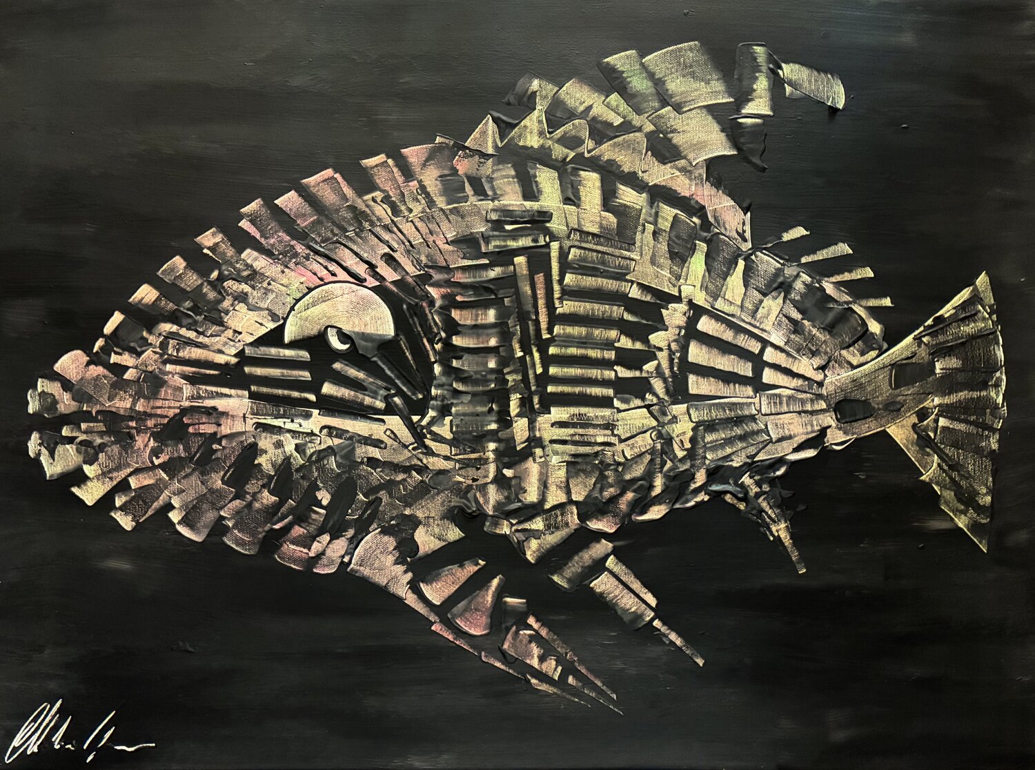 Fish II walter geraci Original painting for sale