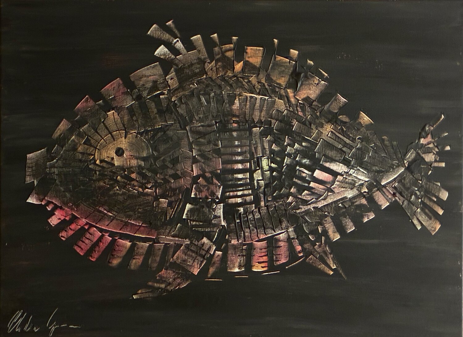 Fish III walter geraci Original painting for sale