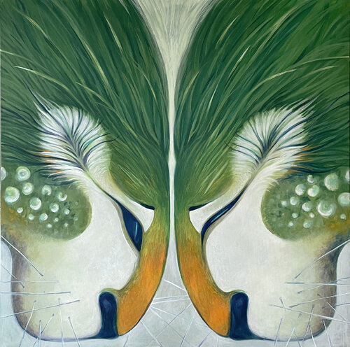 Leo & Lilu. Green. by Marseille Grom, Painting for Sale on Select