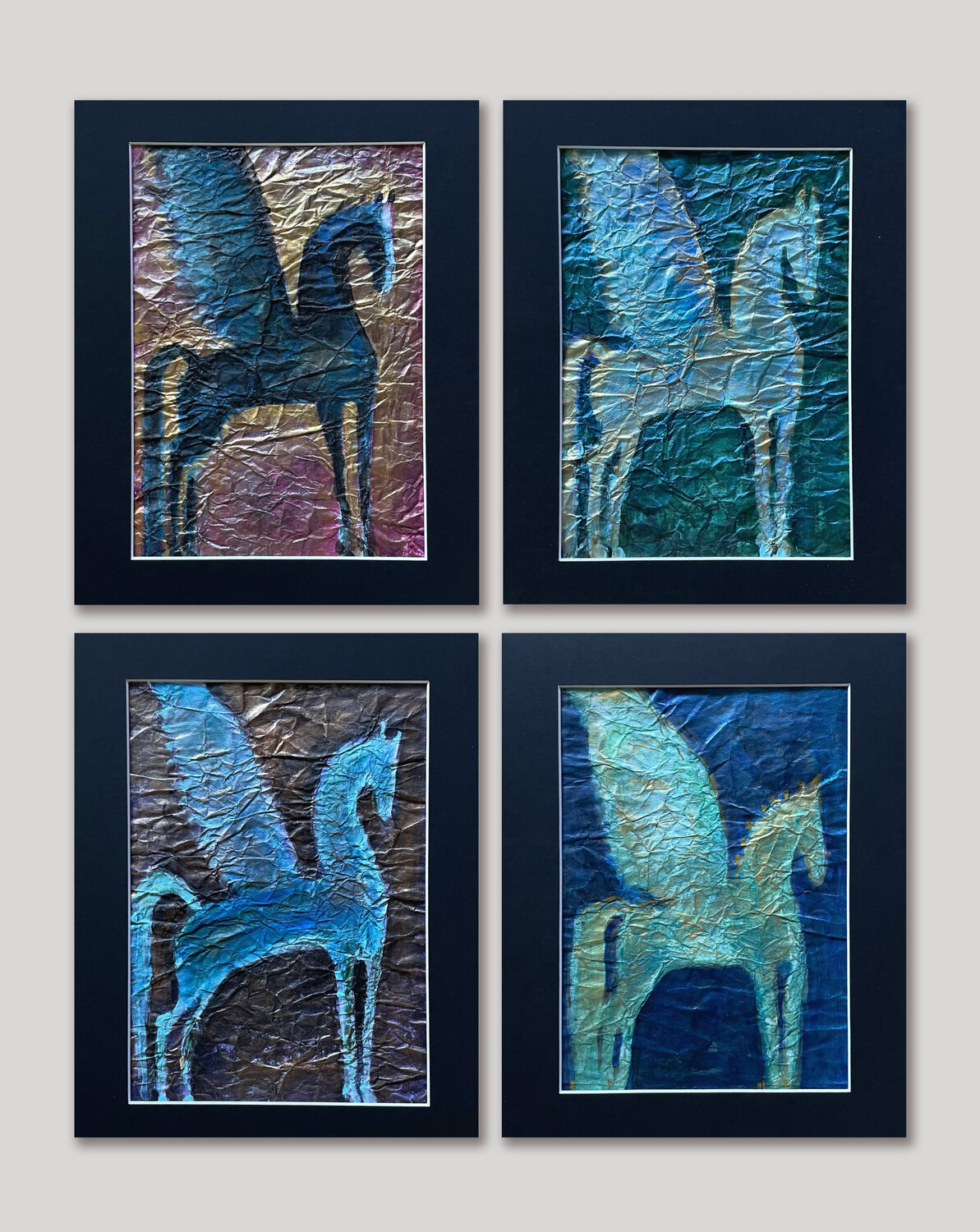 Totem. Horse (Set of 4 Works) Marseille Grom Original painting for sale