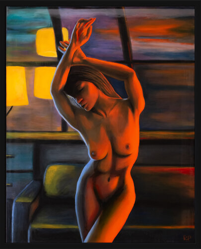 Lady in the Atrium by Rafael Paiva, Painting for Sale on Select