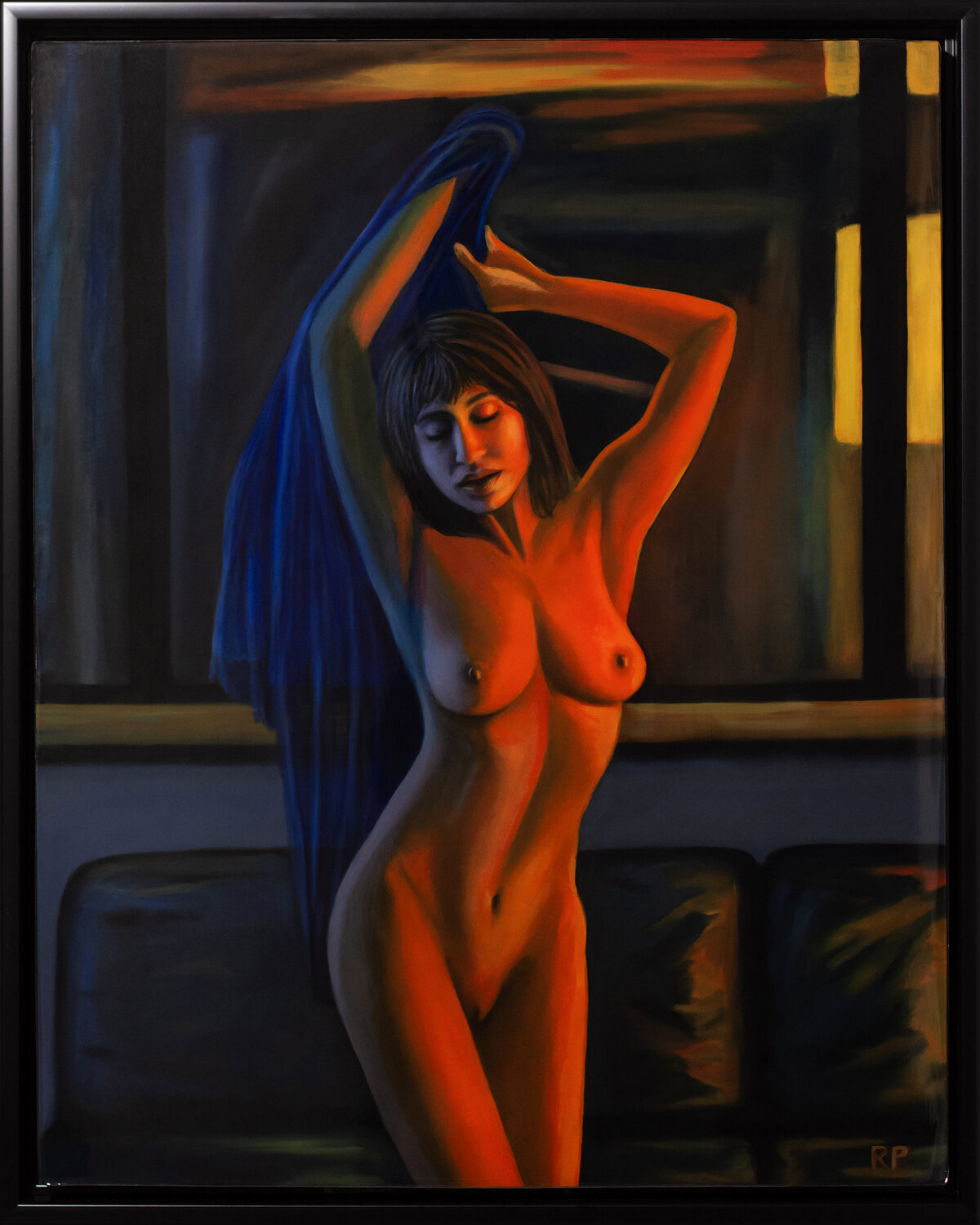 Lady in the Atrium 02 Rafael Paiva Original painting for sale