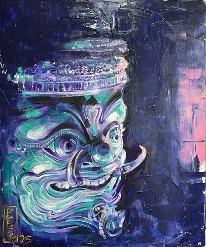 Green one by Petko Dzhelebov, Painting for Sale on Select