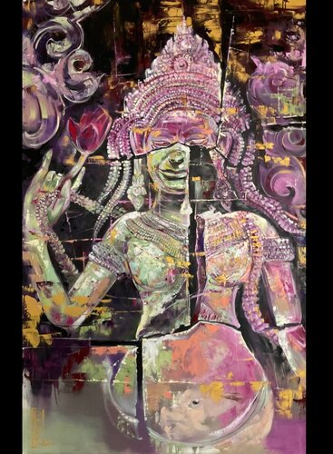 Khmer Apsara by Petko Dzhelebov, Painting for Sale on Select