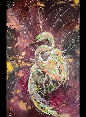 Great white by Petko Dzhelebov, Painting for Sale on Select