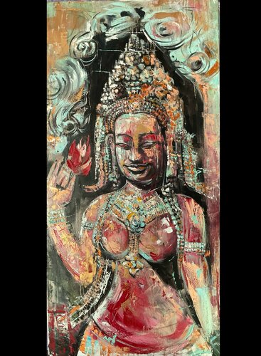 Khmer Apsara by Petko Dzhelebov, Painting for Sale on Select