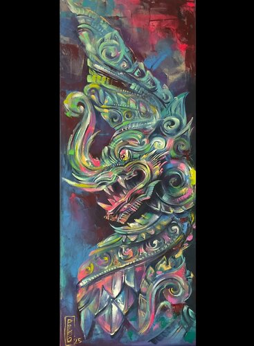 Naga by Petko Dzhelebov, Painting for Sale on Select