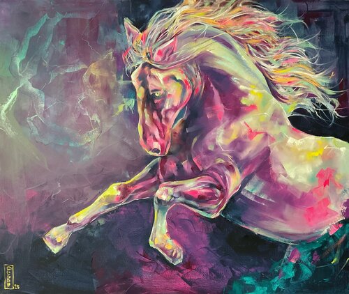 Shining Stallion by Petko Dzhelebov, Painting for Sale on Select