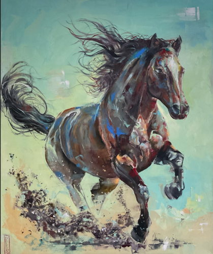 The powerful by Petko Dzhelebov, Painting for Sale on Select