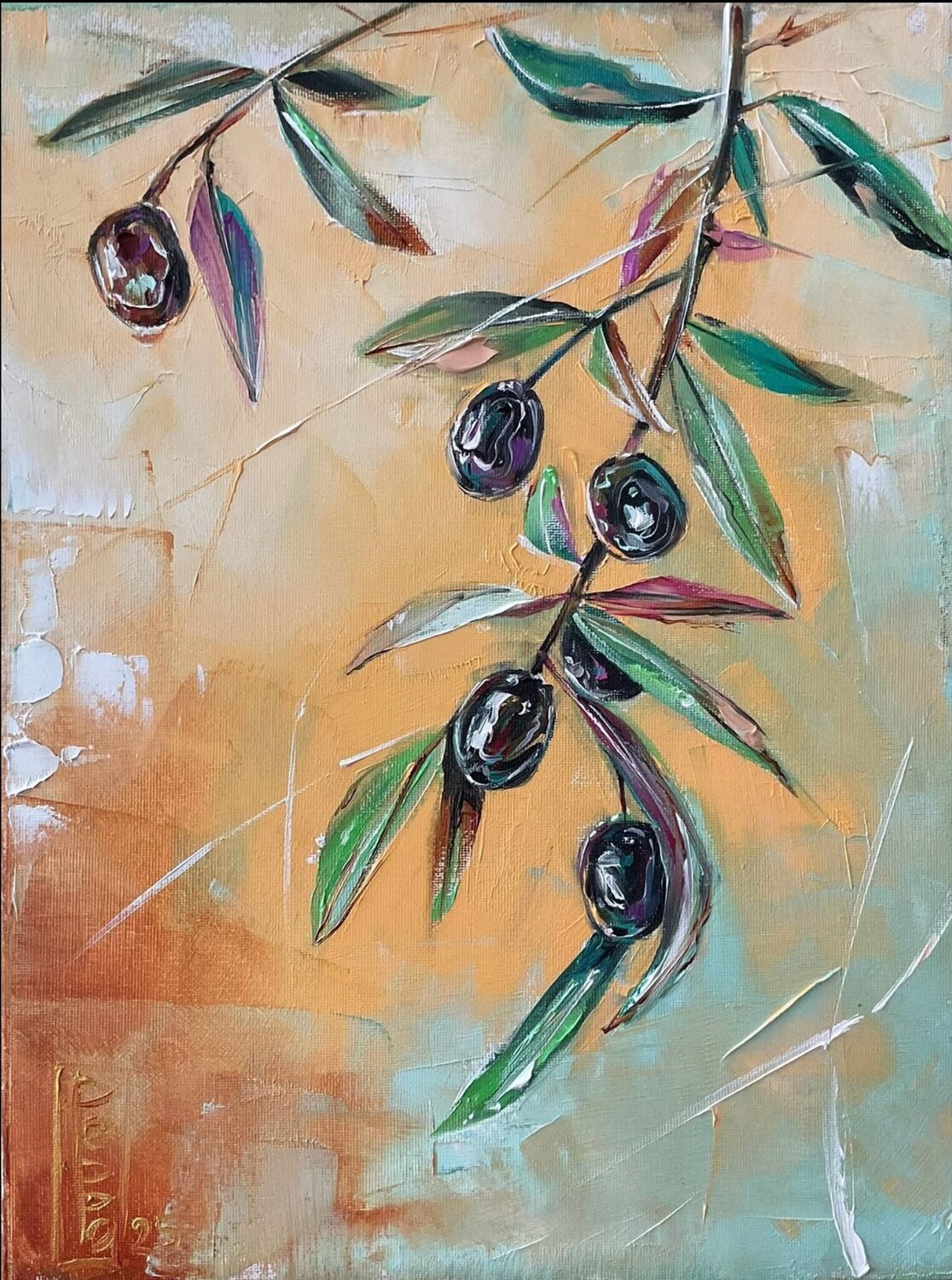 olive tree Petko Dzhelebov Original painting for sale