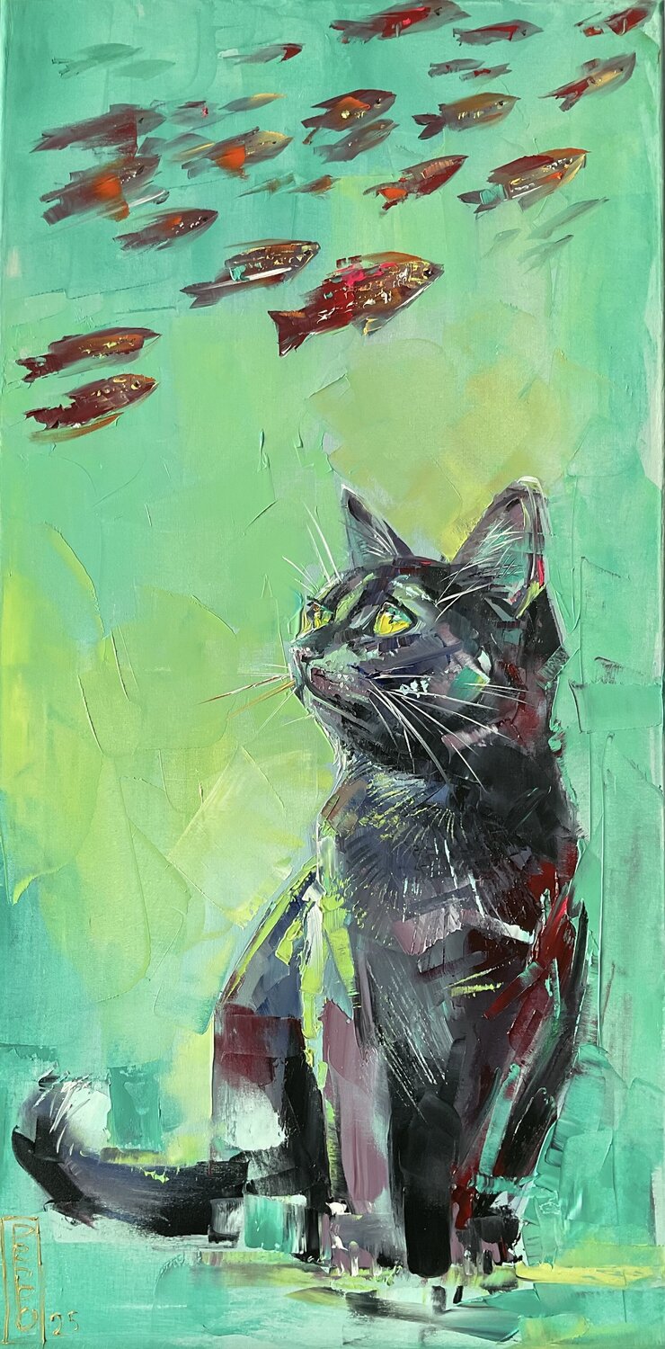 The dreamer Petko Dzhelebov Original painting for sale