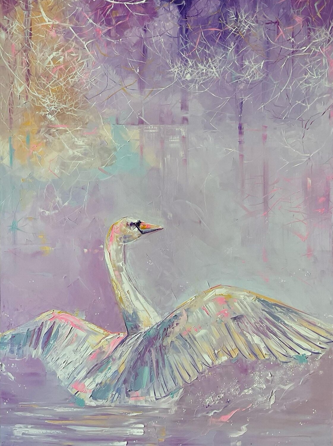 Purple Fairy tale Petko Dzhelebov Original painting for sale