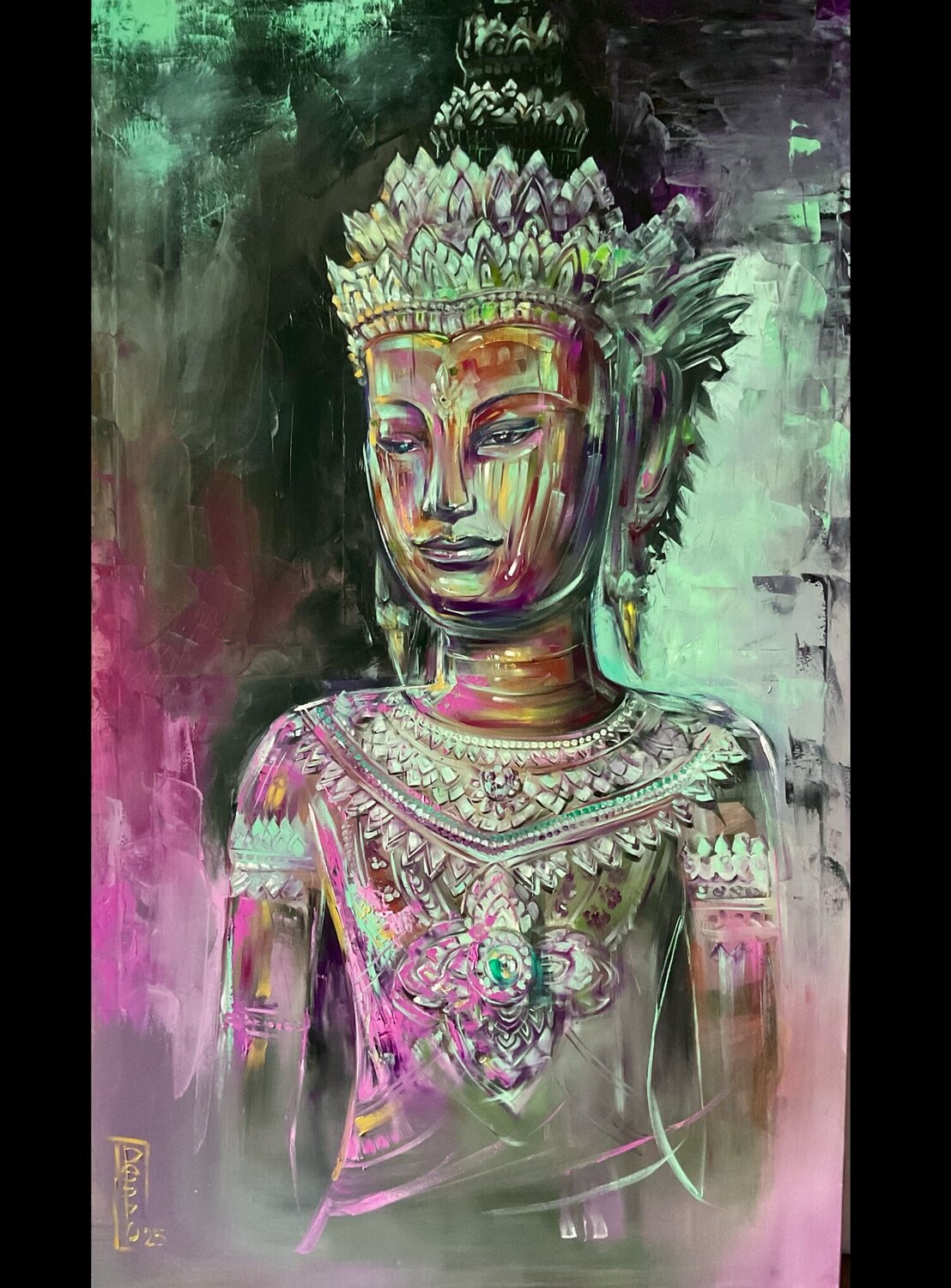Purple Buddha Petko Dzhelebov Original painting for sale