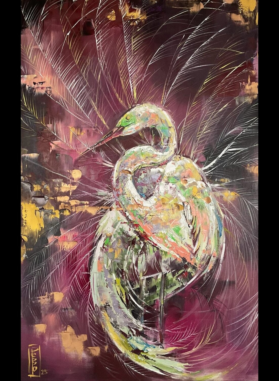 Great white Petko Dzhelebov Original painting for sale