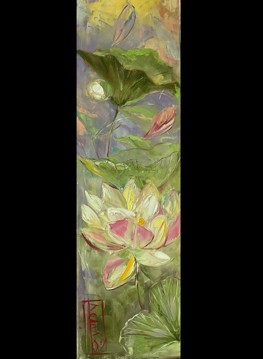 Lotus flower Petko Dzhelebov Original painting for sale