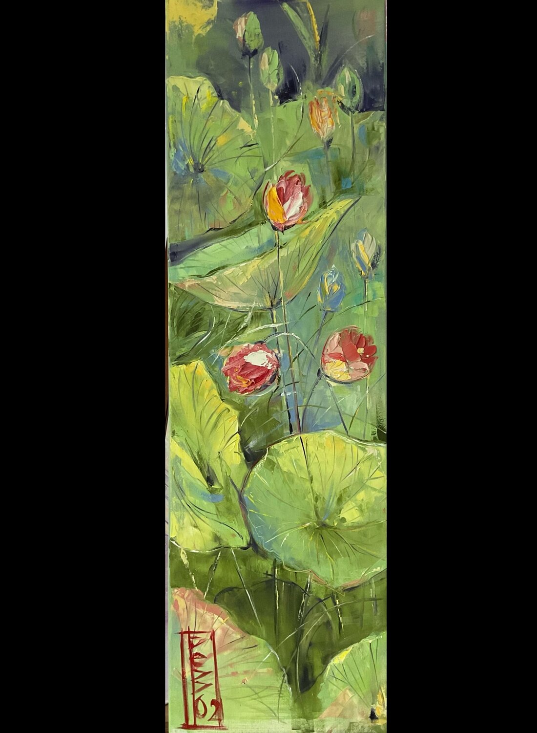 Lotus flower Petko Dzhelebov Original painting for sale
