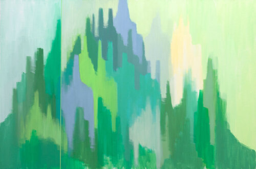 Paesaggio - Equilibrio verde by Gabriele Casale, Painting for Sale on Select